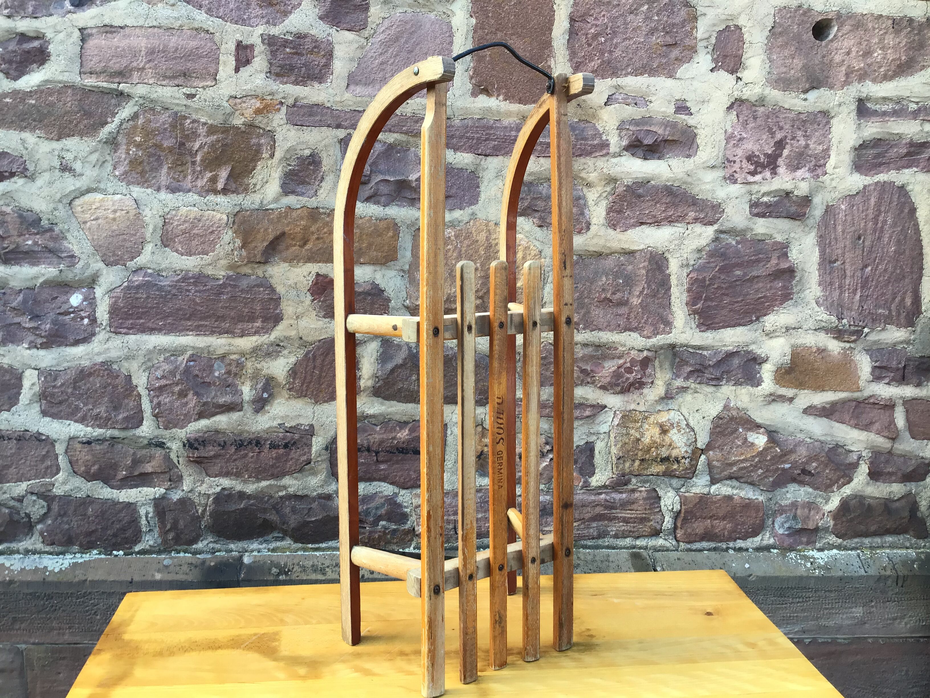 Vintage Davos wooden sledge
