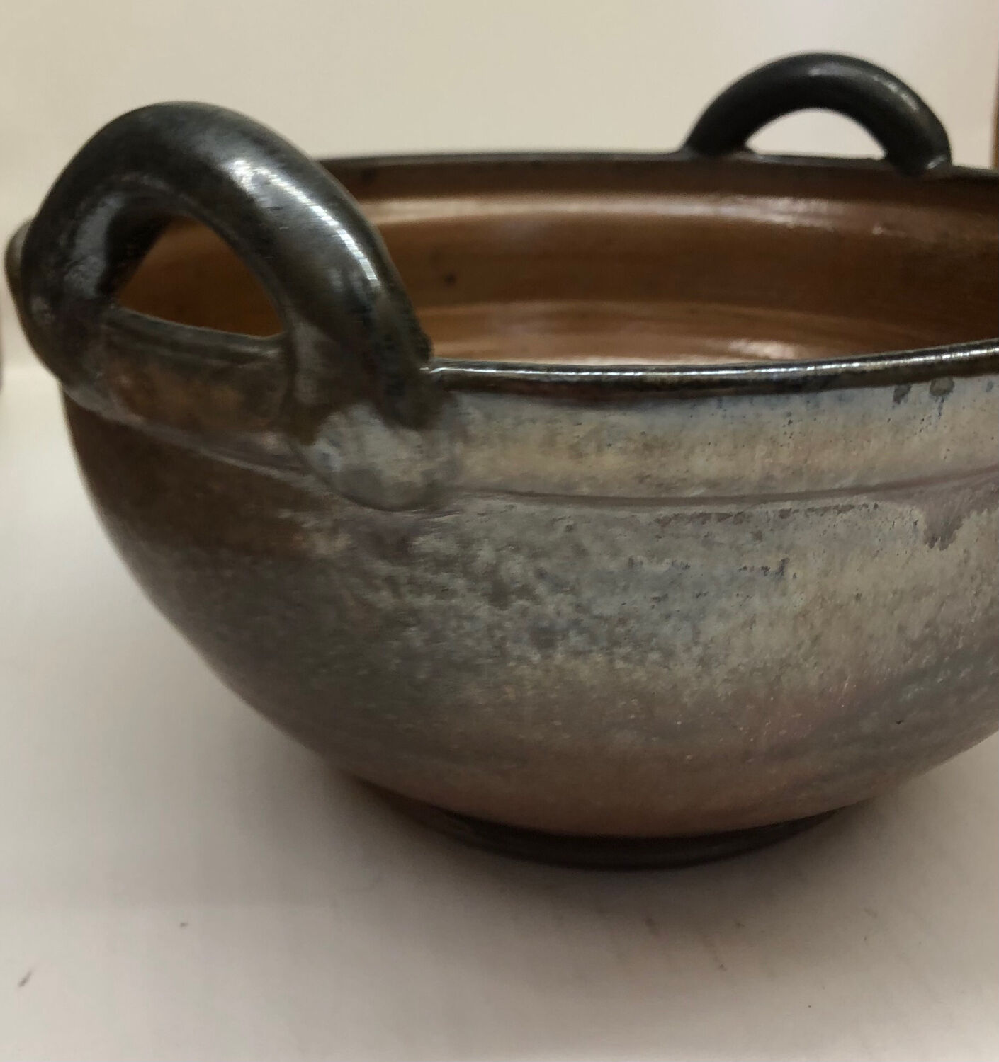 Belgian stoneware dish signed