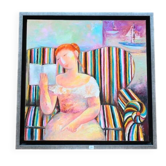 Oil painting by Yutao Ge, Woman Reading