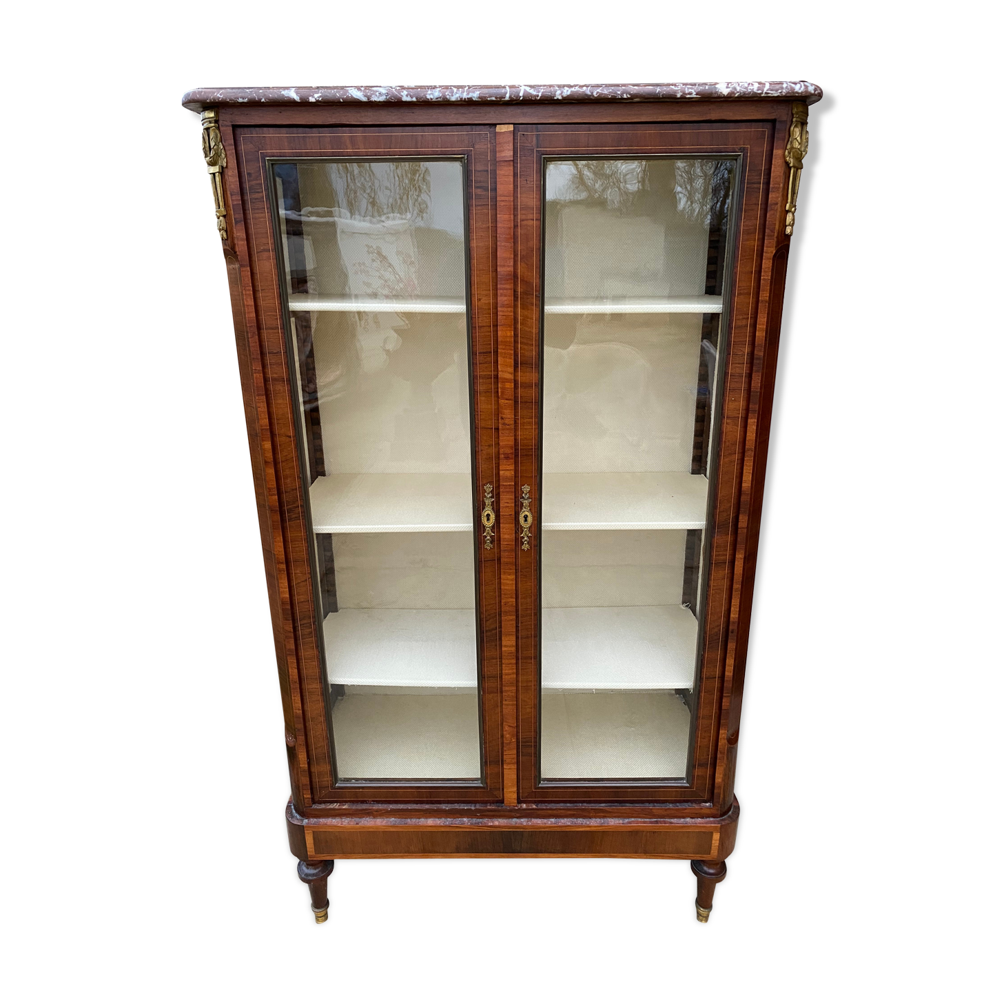 Showcase marquetry 1900 marble