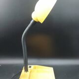 Lampe de bureau flexible codilem jaune noir avec porte crayon année 80's