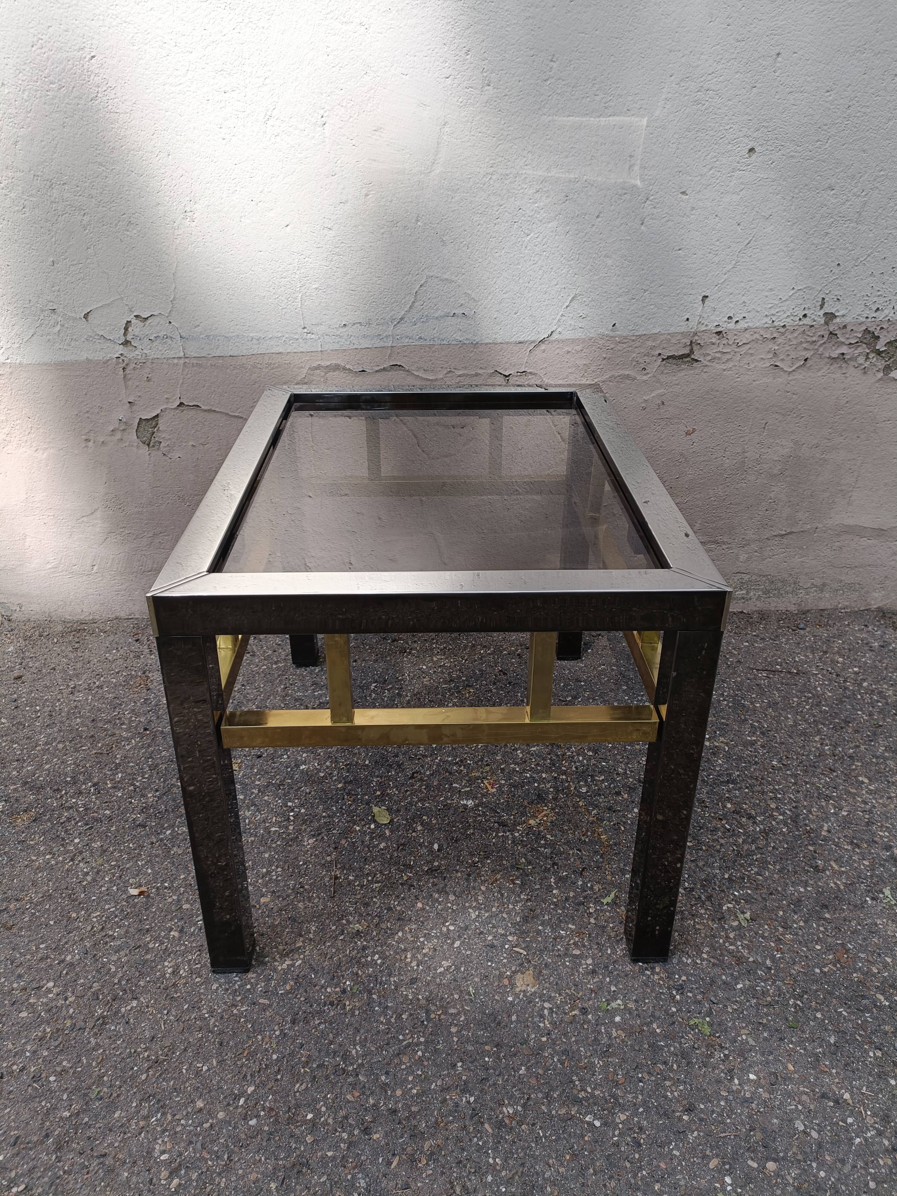 Table basse 80' chrome laiton vintage