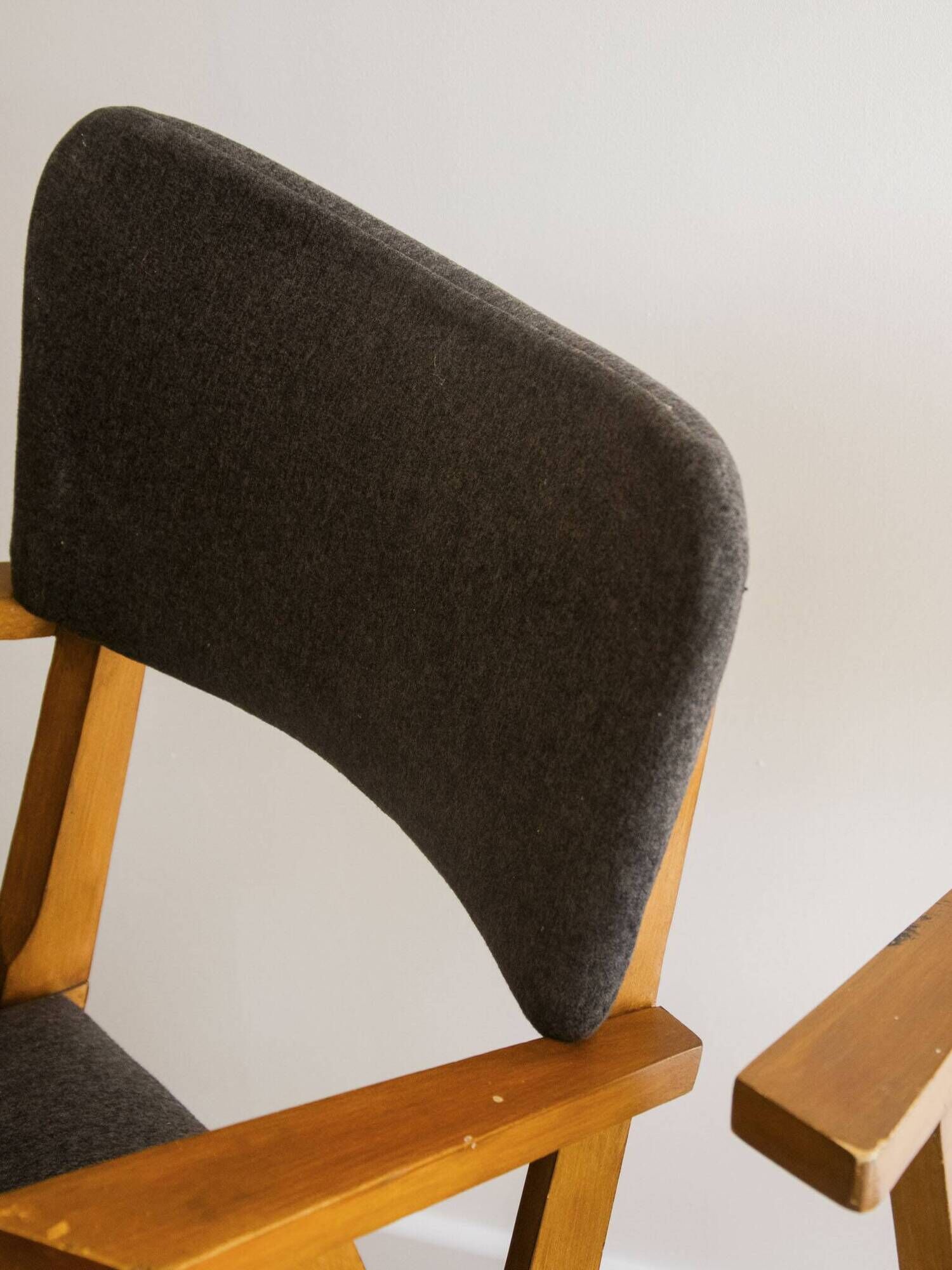 Pair of grey wooden Scandinavian chairs