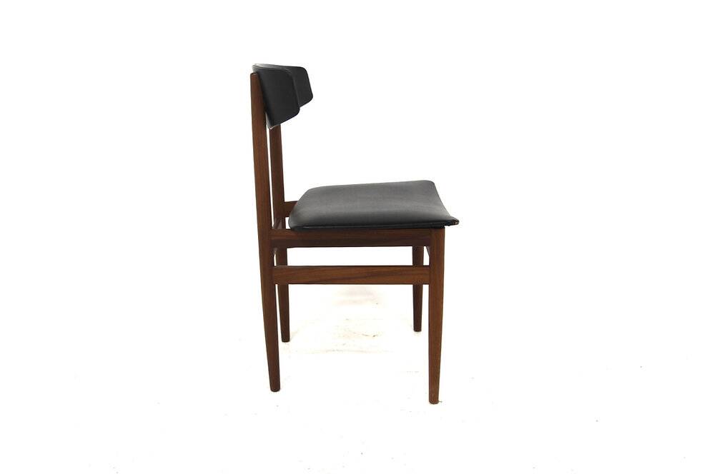 Chaise scandinave en teck en skaï, Danemark, 1960