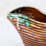 Old basket / tidy in enameled ceramic