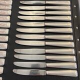 Set of 24 silver metal knives art deco