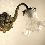 Bronze swan neck wall light 1900