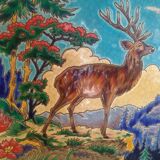 Plat Longwy "Cerf au Rocher"
