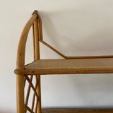 Vintage bamboo rattan shelf