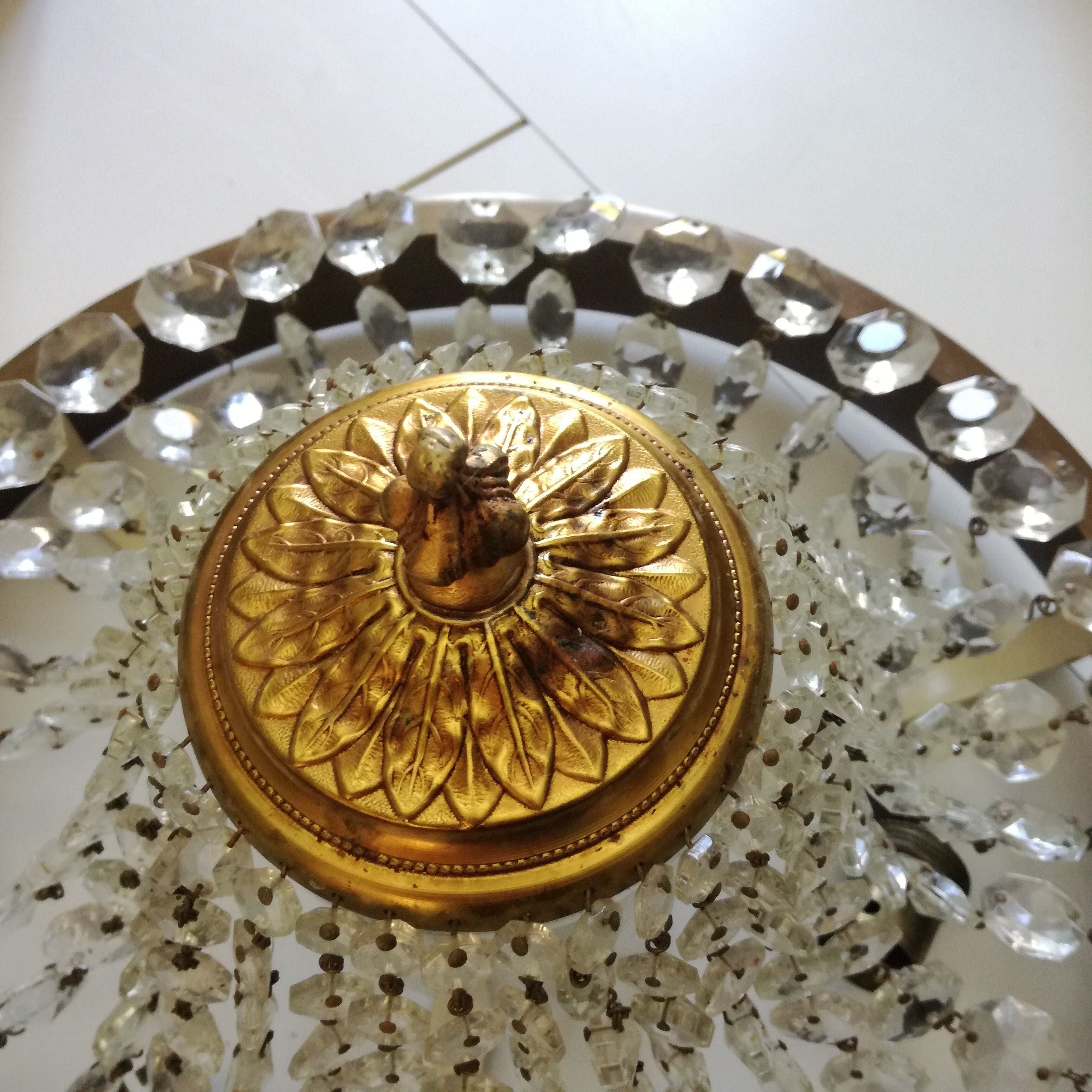 Louis XVI style tassel basket ceiling lamp