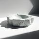 Vintage porcelain ashtray, white bisque porcelain, Brutalist design, 1970s
