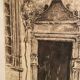 Ink drawing early twentieth century representing a Renaissance style entrance to a residence