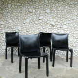 Vintage CAB 412 chairs, Mario Bellini design for Cassina, set of 4