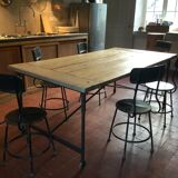 Wood and iron dining table