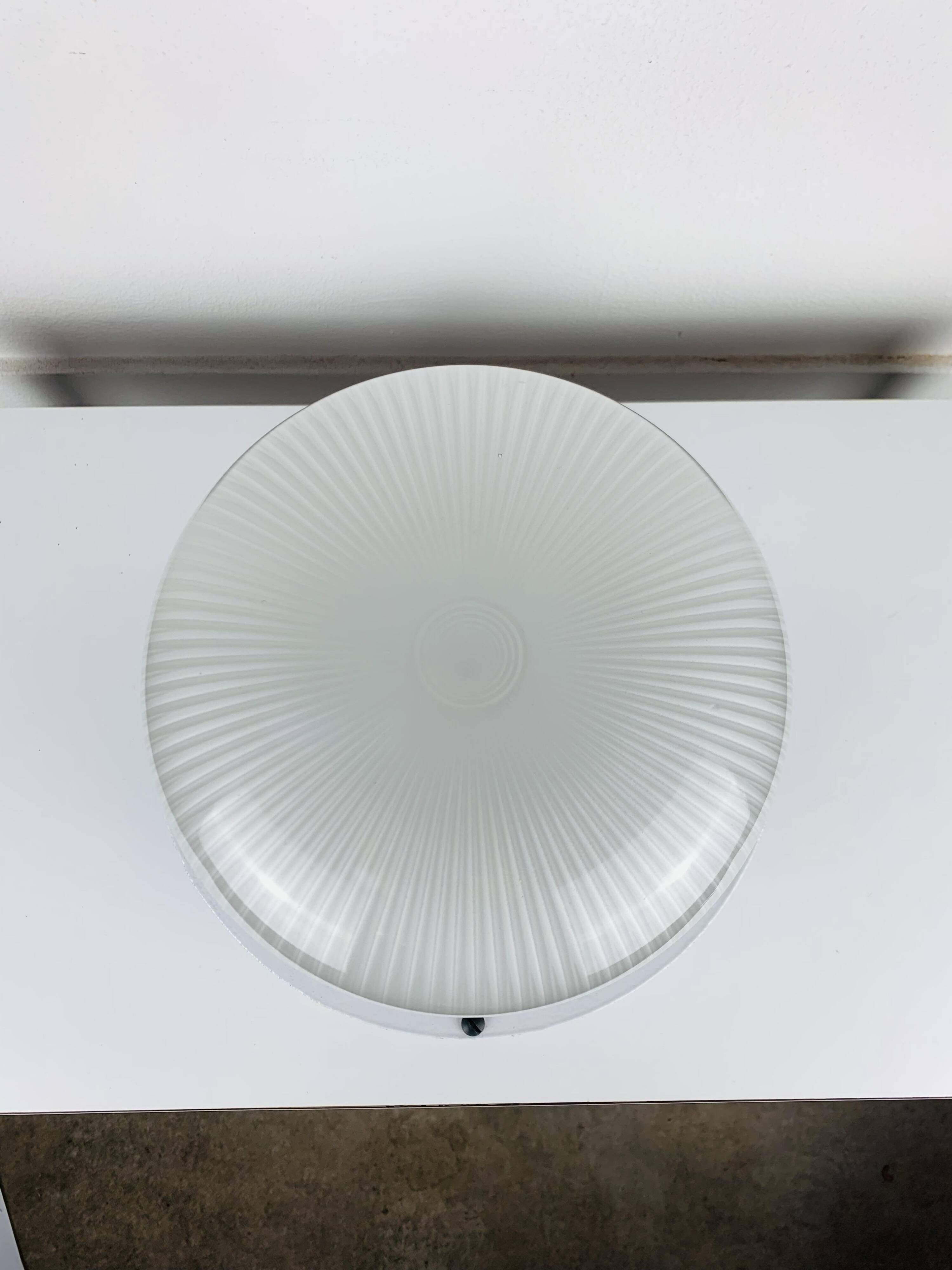 Holophane industrial porthole ceiling light, wall light, 1960s