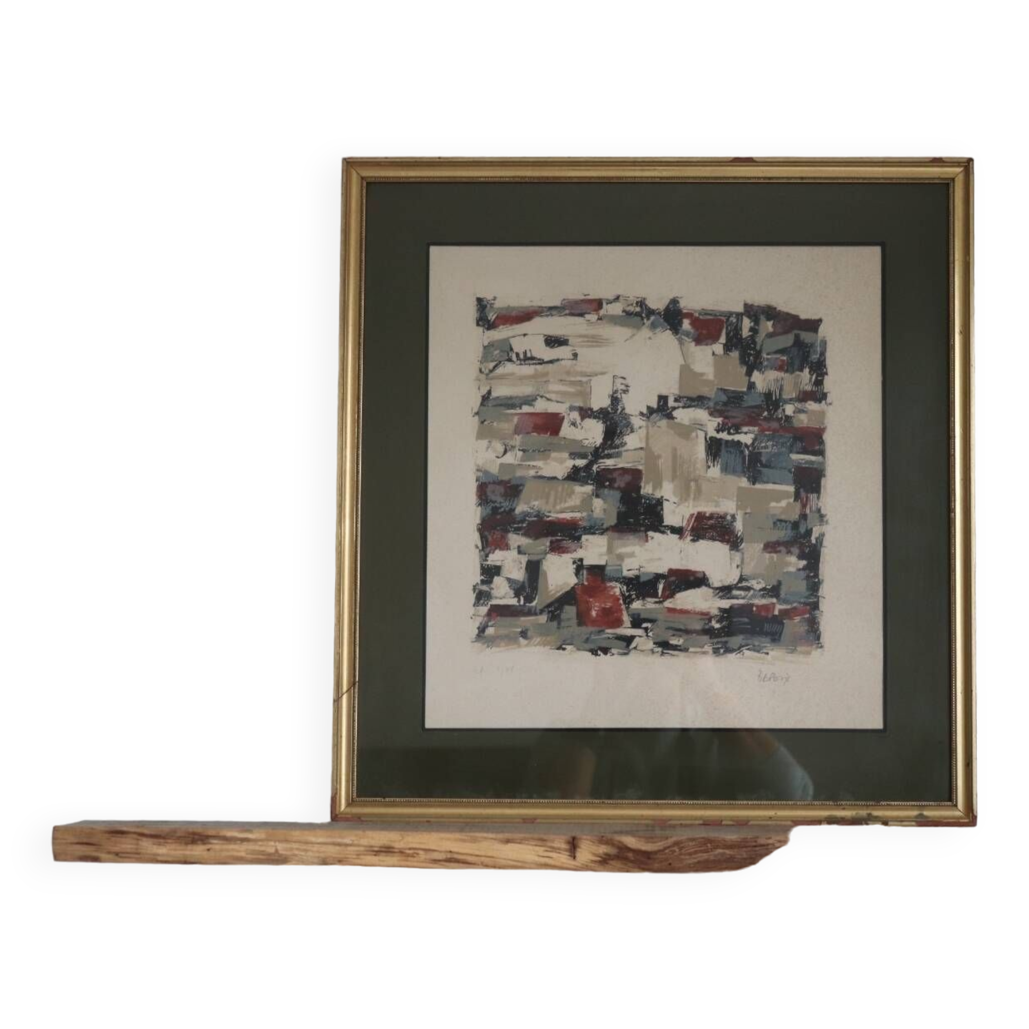 Vintage abstract painting signed Bepoix beaux art brest