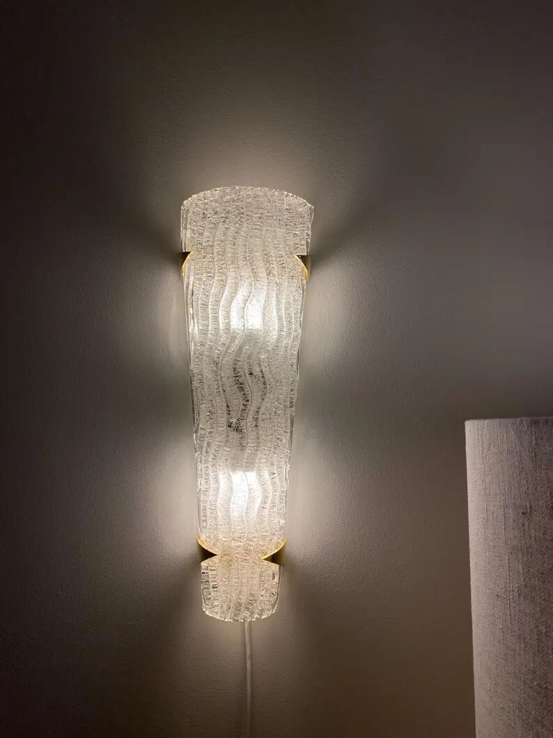1/3 arlus wall light in murano glass, france 1960s