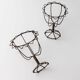 Lot of 2 antique wire candlesticks, 1850s.