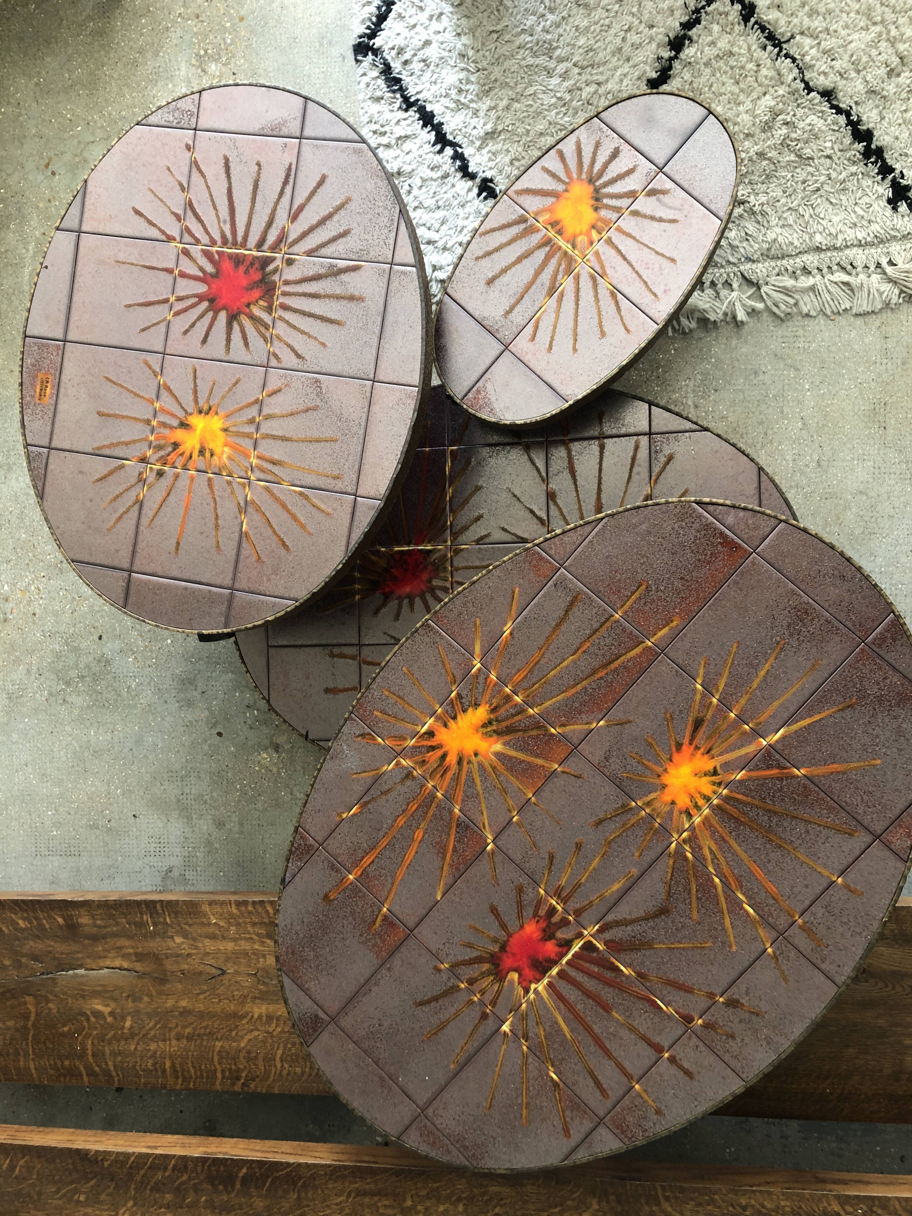 Vintage coffee table signed la roue vallauris