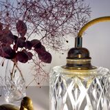 Vintage tulip walking lamp in transparent and frosted glass