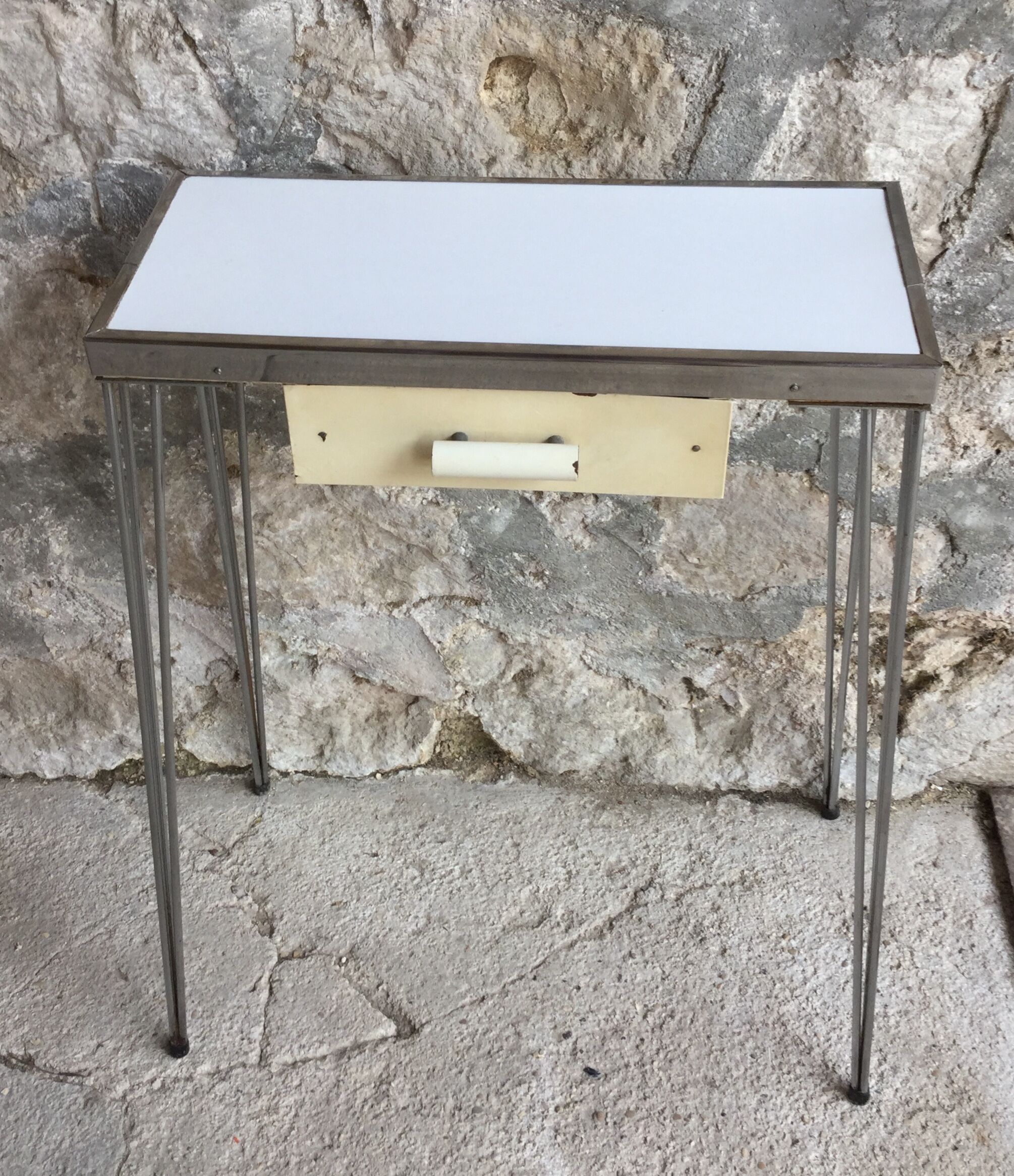 Metal console vintage feet Eiffel 1970