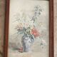 Aquarelle et cadre bois vernis 1900