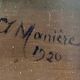HST painting "Still life with roses and fruits" signed Maniere 1920
