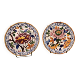 Pair of hand-painted Gien earthenware plates