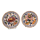 Pair of hand-painted Gien earthenware plates