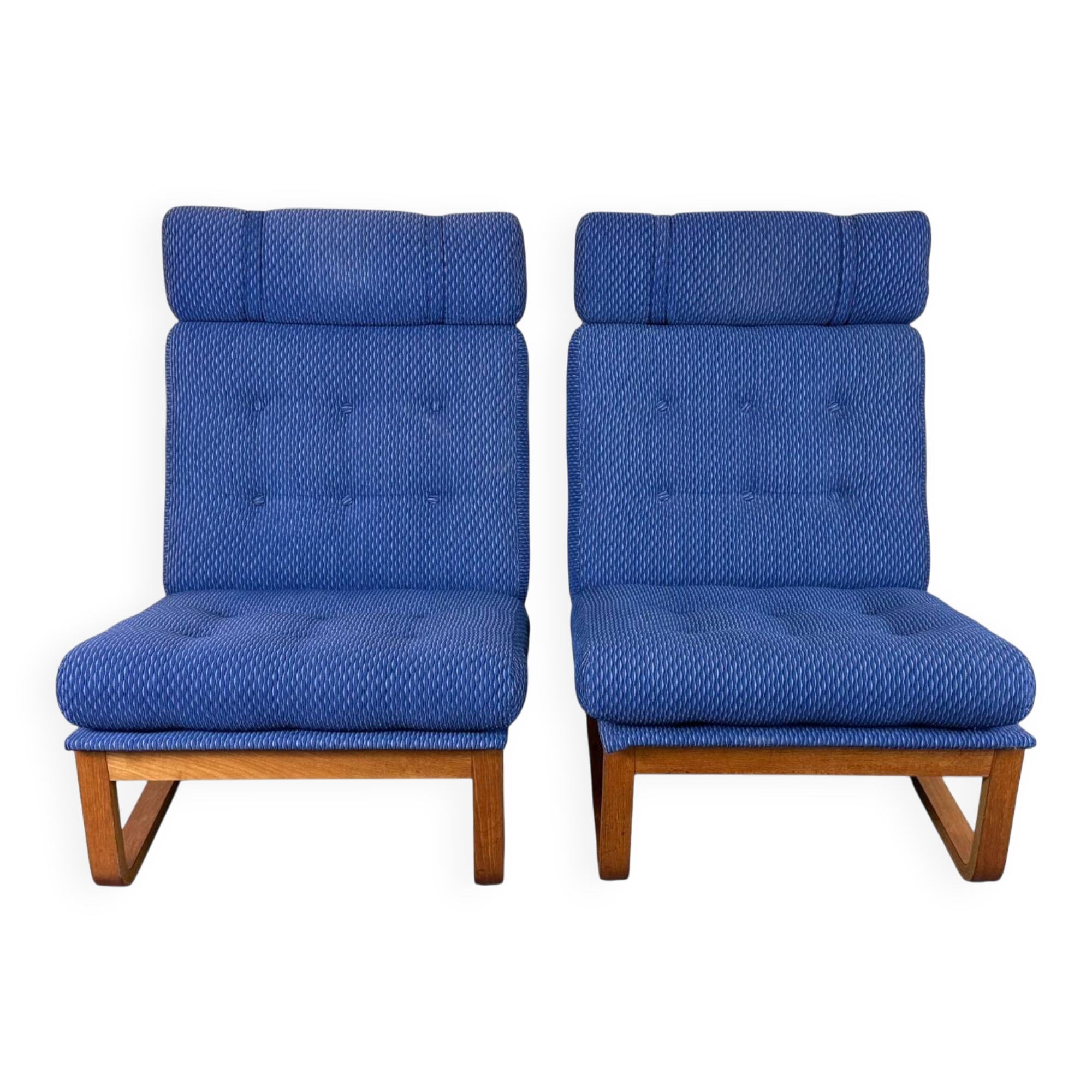 2x 1960s 1970s Teak Easy Chairs by Magnus Oelsen A/S Durup Denmark