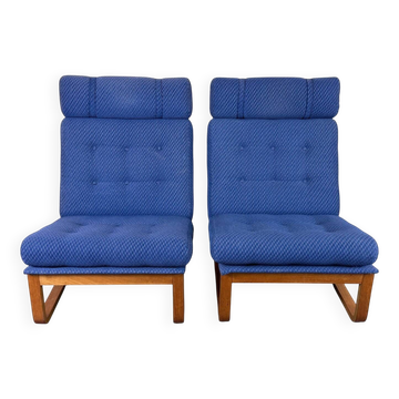 2x 1960s 1970s Teak Easy Chairs by Magnus Oelsen A/S Durup Denmark