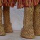 Spanish decorative donkey in raffia carrying two jars - 62 cm high - 1950