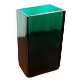 Vase en bloc de verre minimaliste du milieu du siècle moderne de Finncristall, Finlande, années 1960