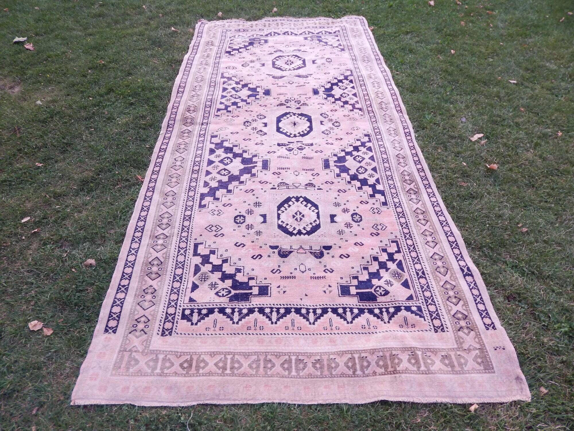Vintage Turkish rug handmade 162x344 cm