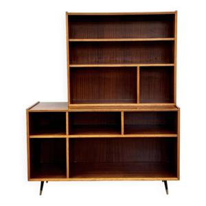 Bibliothèque asymétrique - acajou