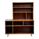 Asymmetrical mahogany bookshelf — 2 offset elements, custom-made, 1960s