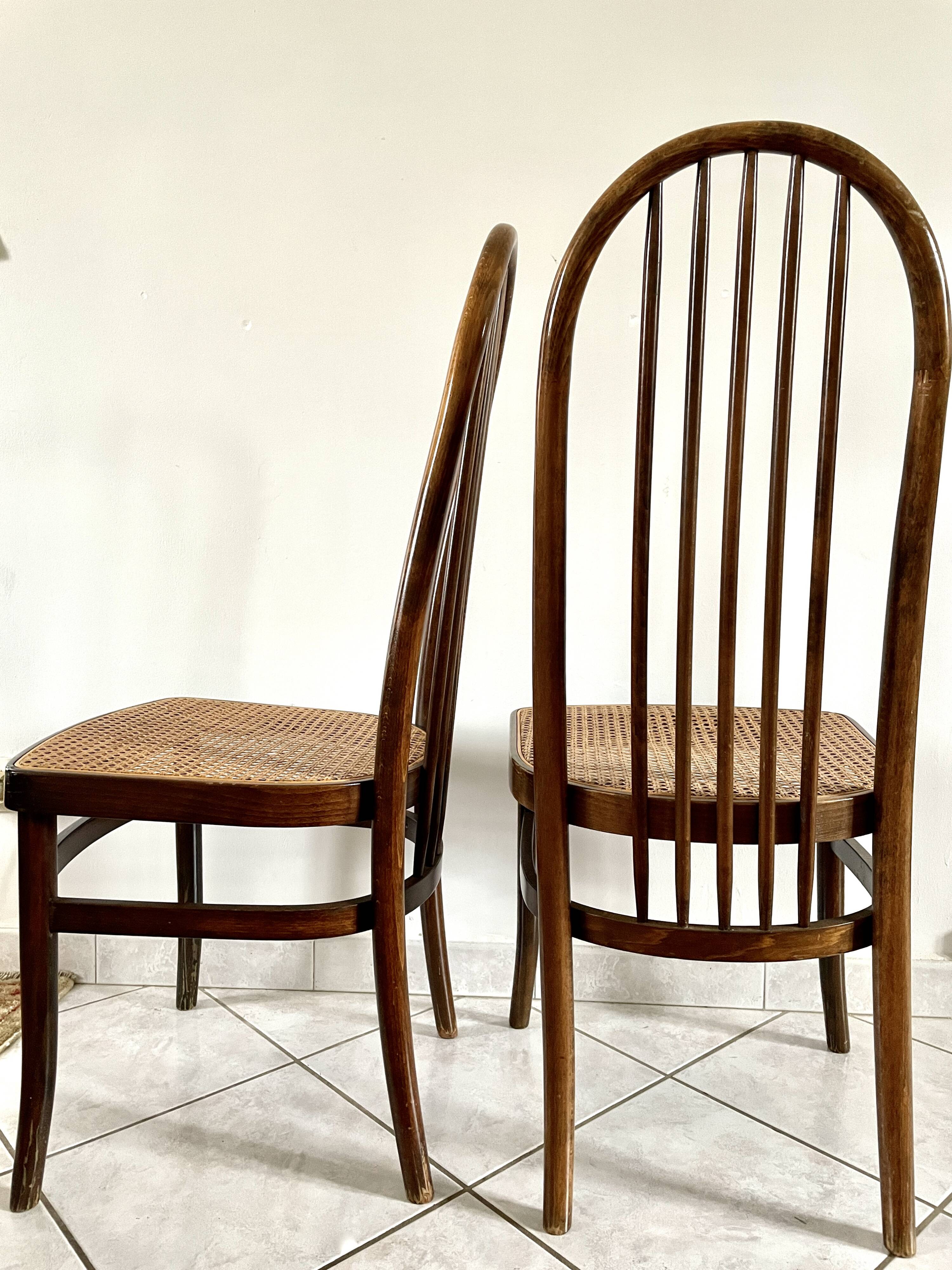 Pair of Baumann Eden caned chairs 1981