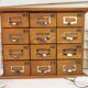 Small workshop furniture with drawers style watchmaker's or apothecary's layette, restyled indus