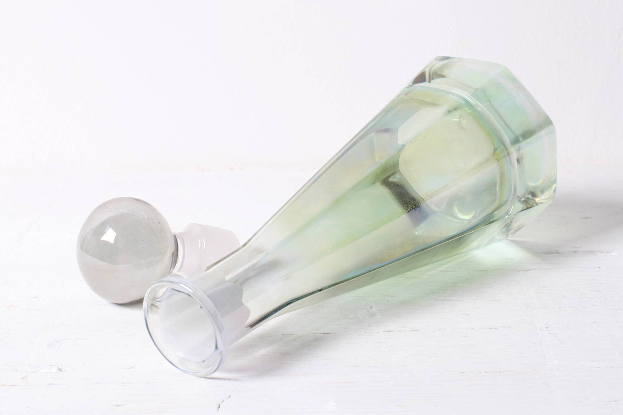 Stylish Spirit Decanter with Grey Original Stopper / Italy / 1960s