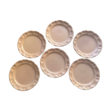 6 plates powder pink porcelain made in France