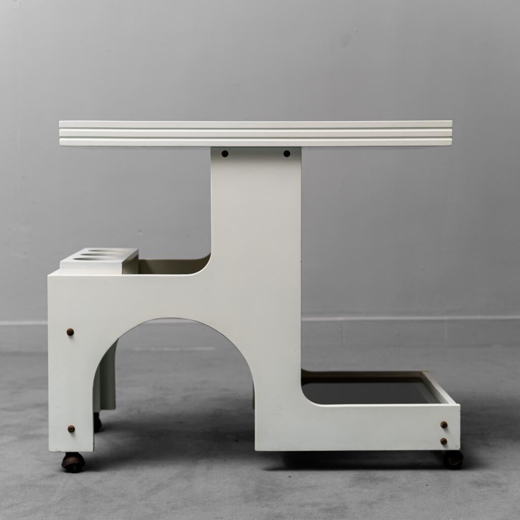 Bar trolley in smoked glass smoked 1970