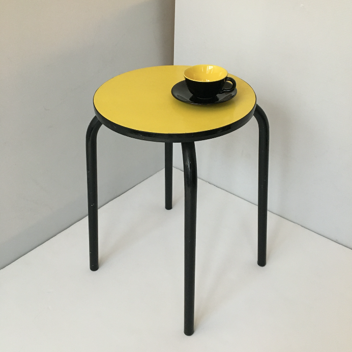 Yellow vintage stool