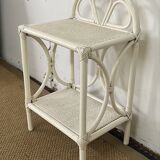 Vintage rattan side table / bedside table