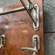 Art deco entrance wardrobe in mahogany veneer with 6 partères, double rod and mirror - 1940