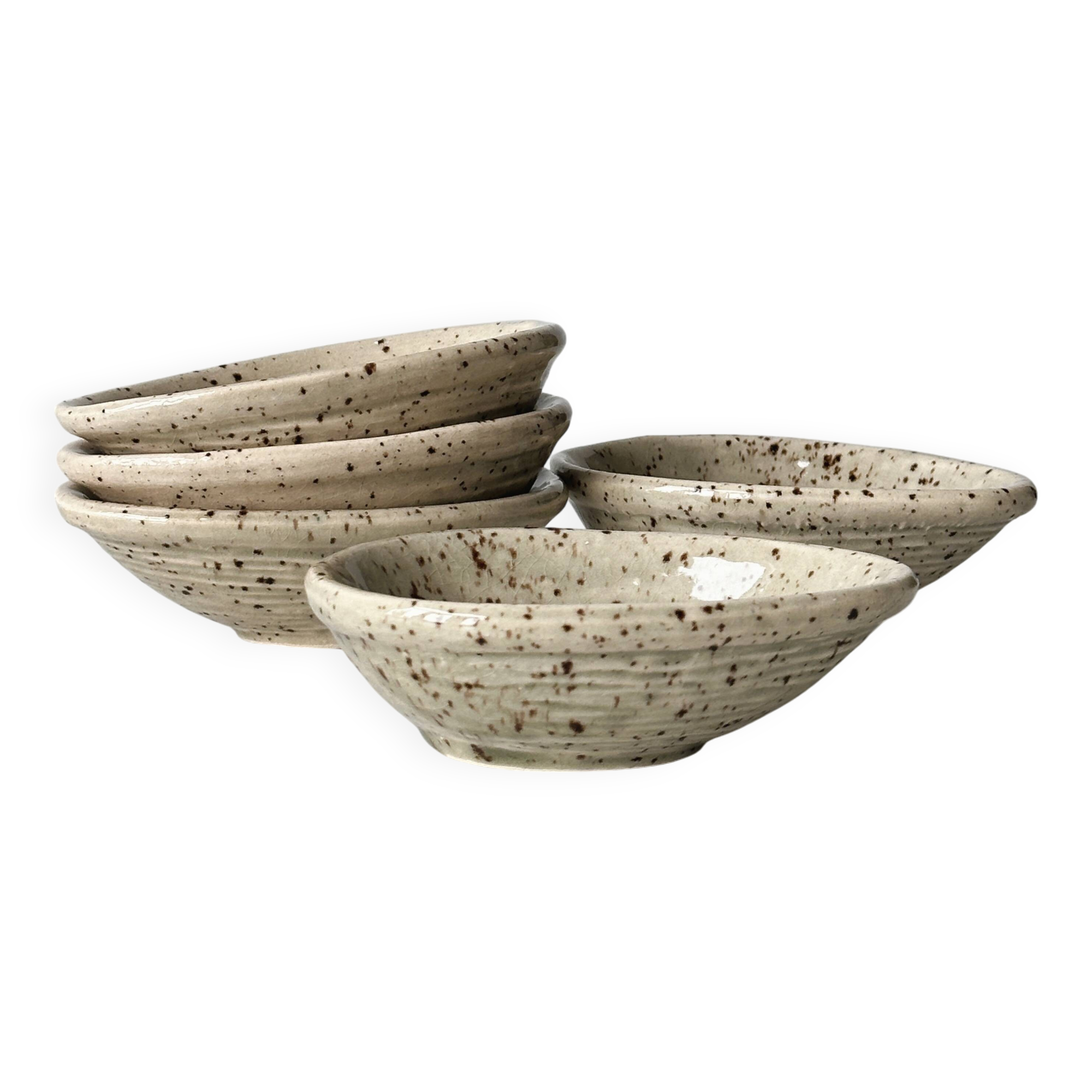 5 spotted pyrite sandstone bowls