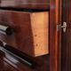 Art Deco furniture, Art Deco wooden sideboard with mirror, storage furniture, interior decoration.