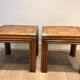 Pair of wooden and brass sofa ends