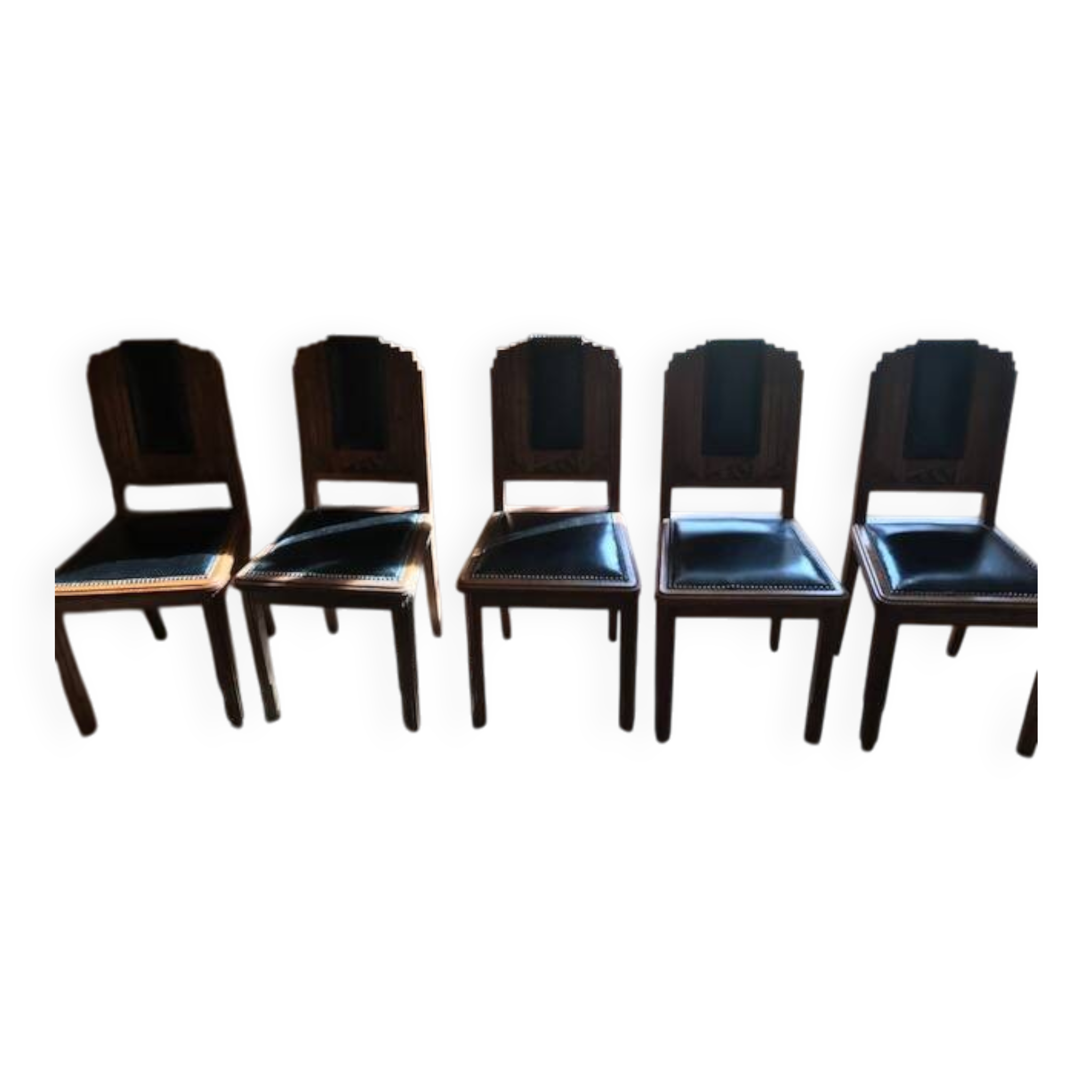 Lot de 5 chaises Art deco + une avec pied cassé