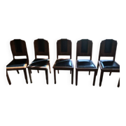 Lot de 5 chaises Art deco + une avec pied cassé