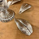 Silver metal caviar or ashtray service, Fleuron, Christofle, 60s